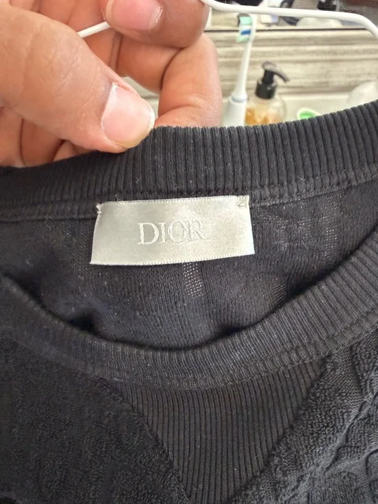 Dior Black Textured Crewneck Top - Picture 4 of 6